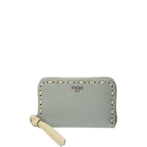 Fendi Peekaboo Mini Leather Coin Purse, Green